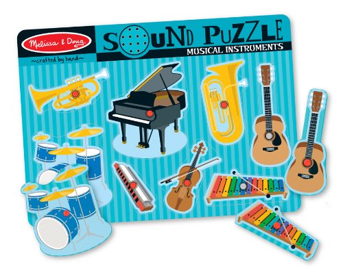 Soundpuzzle aus Holz - Instrumente (8Teile) inkl. Batterie